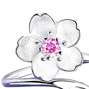 NWT 925Ss Japanese Sakura Cherry Blossom Flower Silver Adjustabl…